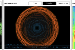 Three selectable audio-visualisations